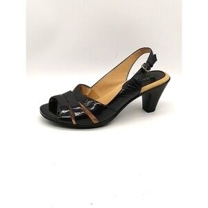 Softspots‎ Pumps Womens 7306517 Purple 7.5 Wide Slingback Peep Toe Shoes Buckle